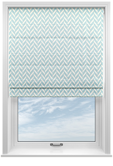 Chevron Stripe, Duckegg - Twist&Fit Roman Blind